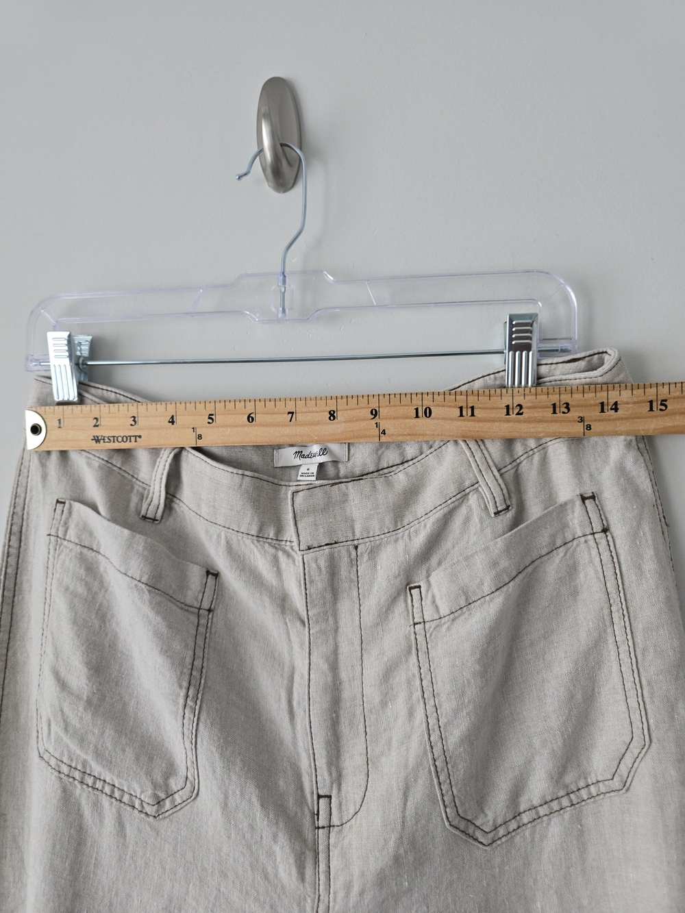 Madewell 100% Wide Leg Pants 6 Beige Cream Draped NWT - Picture 6 of 7